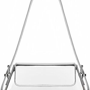 Silver Metallic Evening Bag for Women Y2K Shoulder Purse for Prom Wedding Party